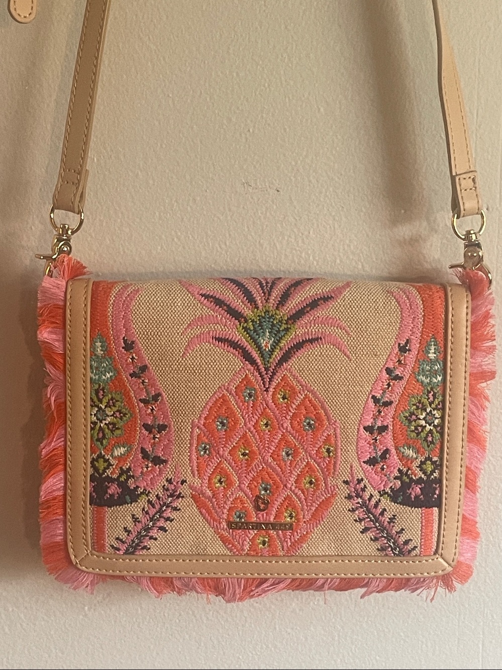 Spartina 449 Kaia Embroidered Pineapple Crossbody